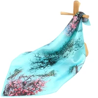 100 pure silk bandana women hair scarf family forest handkerchief natural silk square headband neckerchief bulk by sale gift