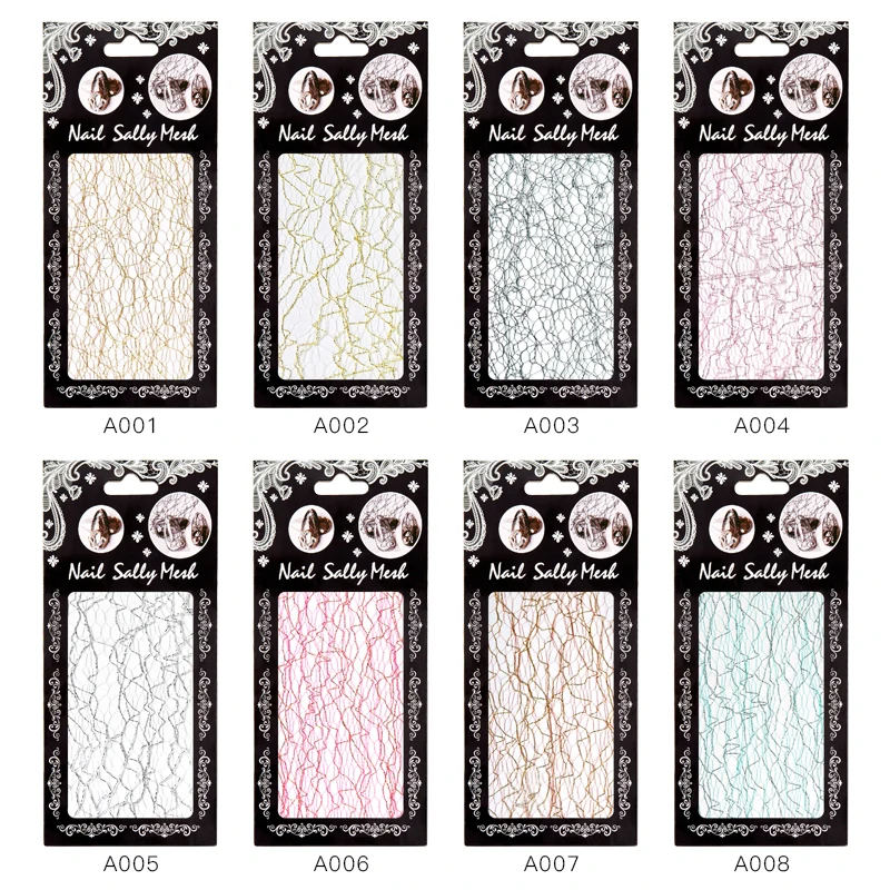 3D сетчатая наклейка для ногтей золотая серебряная линия клейкая шелковая фольга