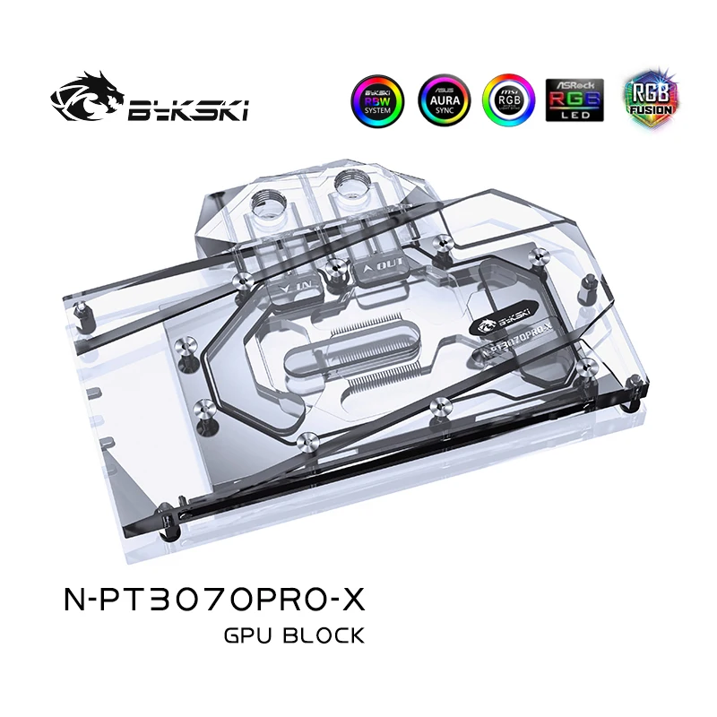 

Водяной блок Bykski GPU для Palit RTX 3070 3060Ti Gaming Pro OC Графическая карта, полное покрытие, медный радиатор/RGB