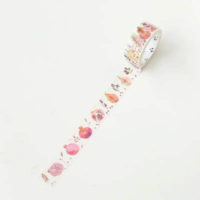 

1 Roll Cute Fruit Pomegranate Paper Decorative Sticker Tape Diary Notebook Decoration 7 Meters Long