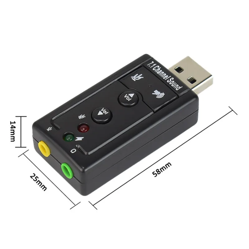 3.5 Φ 7 1 Звуковая карта виртуальная звуковая каналов внешняя USB 2 0 адаптер для