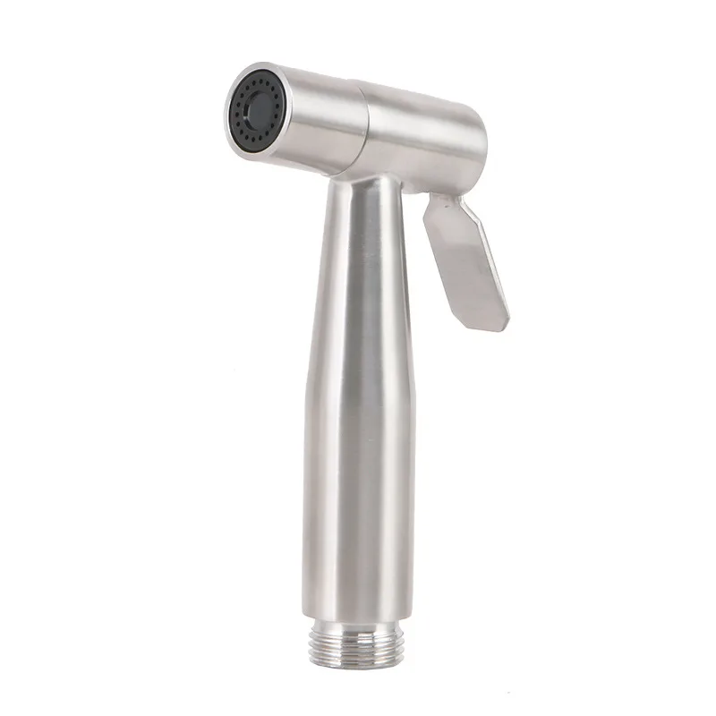 

304 stainless steel spray gun bidet set, hand-held pressurized nozzle for sanitary ware cleaning and punch-free toilet spray gun