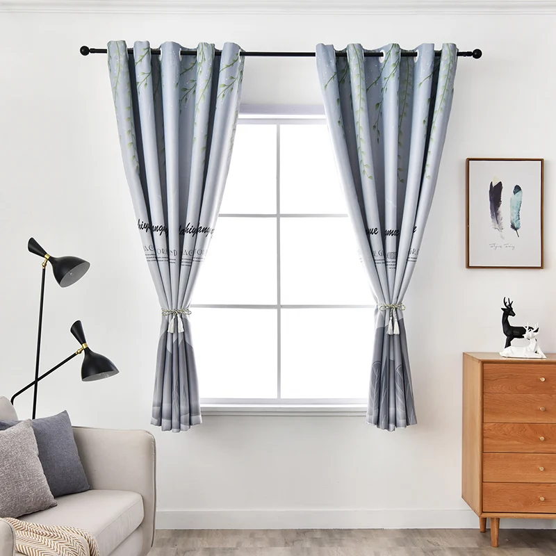 Полузатемняющие плотные шторы современные короткие занавески для гостиной