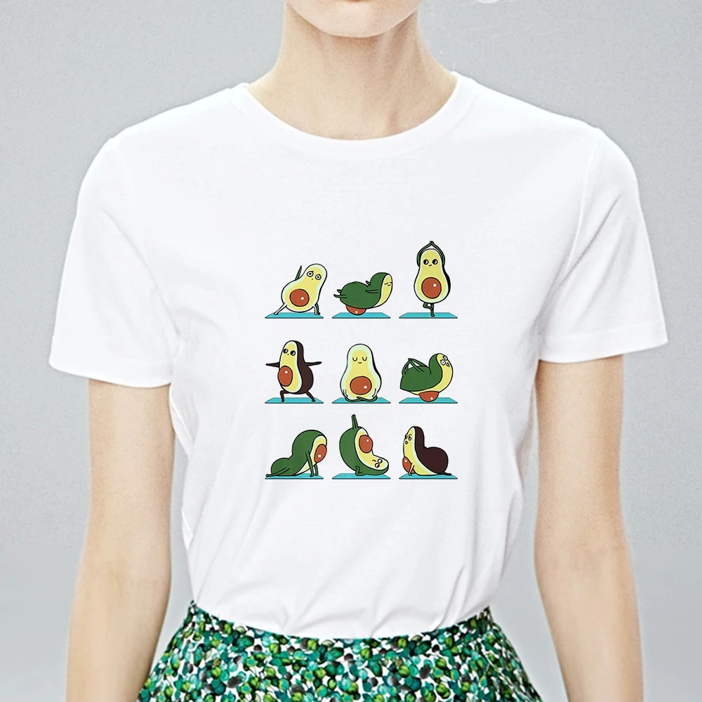 Женская забавная недорогая футболка симпатичная с принтом авокадо и жестов