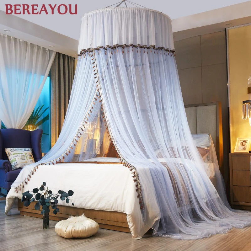 

Mosquito Net Floor-standing Round Bed Canopy Netting For Adults Girls Room Decor Bed Tent Mesh Curtain Encryption moustiquaire
