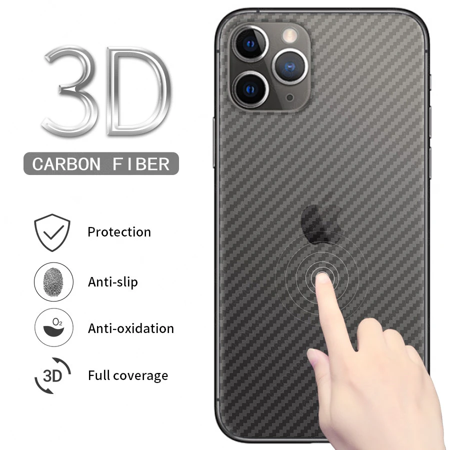 5 шт./лот пленка из углеродного волокна для iPhone 11 pro max защитная на заднюю панель