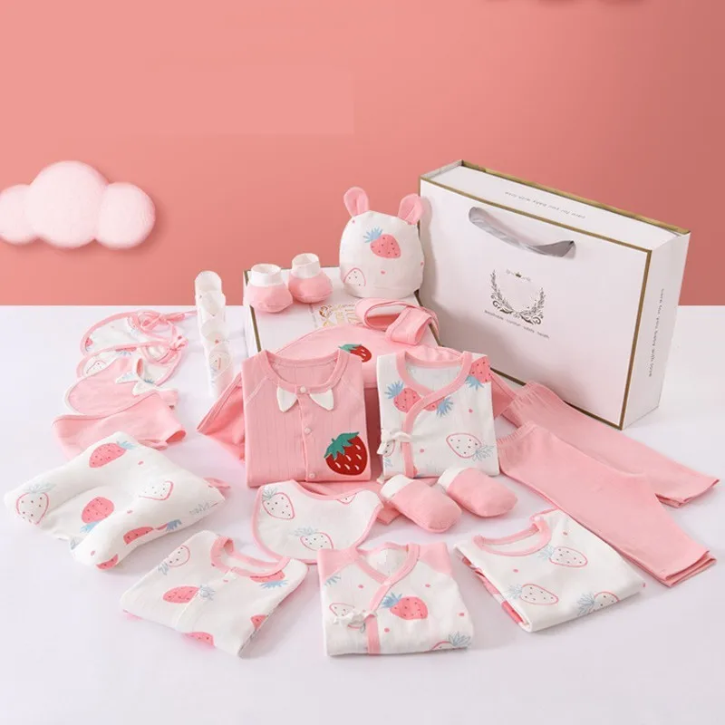 22/24pcs Pure Cotton Newborn Baby Clothes Sets 0-6 M Baby Clothes Set Baby Four Season Clothes Suit Unisex With Box 2022