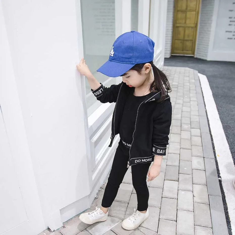 Одежда для маленьких девочек куртка с капюшоном + толстовка штаны комплект из 3