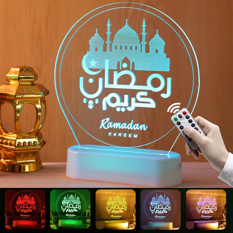 

Homhi LED Eid Mubarak Moon светильник мусульманские исламские символы для дома гостиной спальни украшение подарки