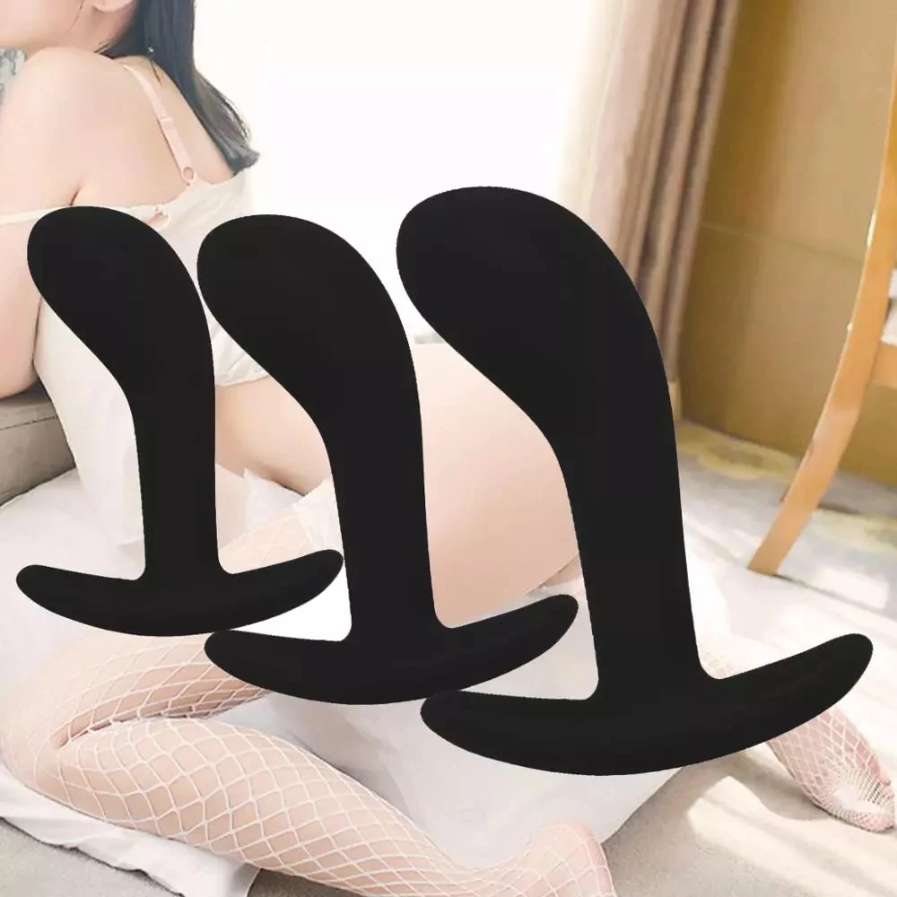 Черный силиконовый Анальная пробка Тренировочный Набор пуля фаллоимитатор