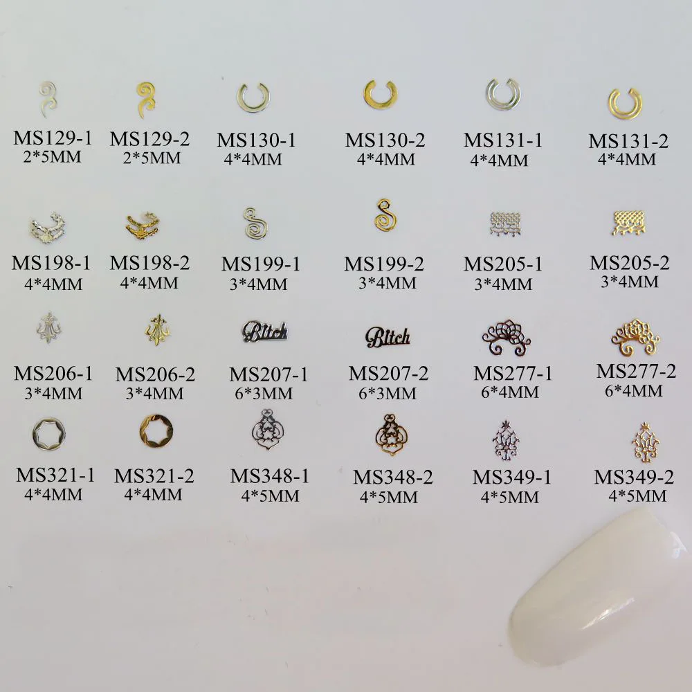 Нескользящий мягкий металлический стикер u образной формы для дизайна ногтей 100