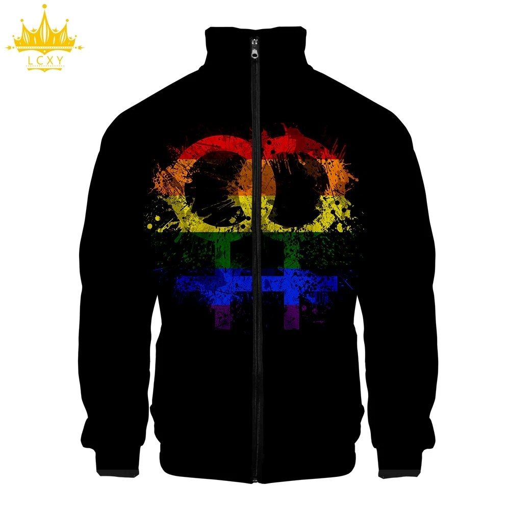 LGBT 3D воротник молния Мужская куртка Бомбер Толстовка K POP Off несколько цветов