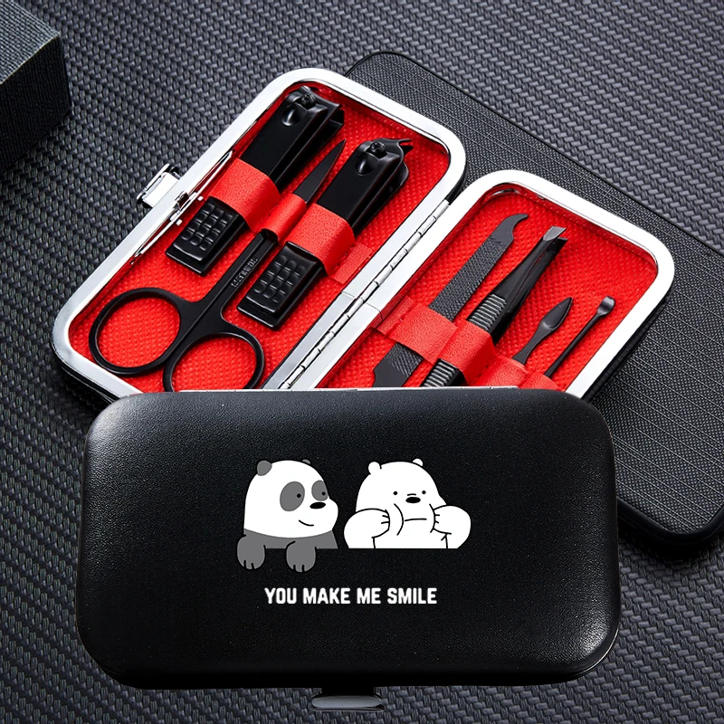 Мультфильм панда путешествия портативный 7 шт Маникюрный набор для стрижки