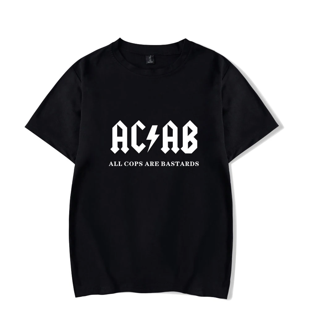 

Летняя новая Удобная футболка Acab с принтом букв, 2021, повседневные универсальные футболки с коротким рукавом в стиле Харадзюку, милые футбол...