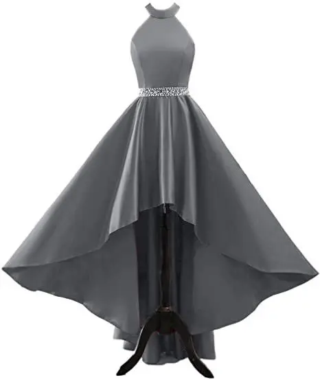 Angelsbridep High-Neck Evening Dresses Gala Gowns Robes De Soiree Sexy Natural Waist Satin Formal Prom Party Pageant | Свадьбы и