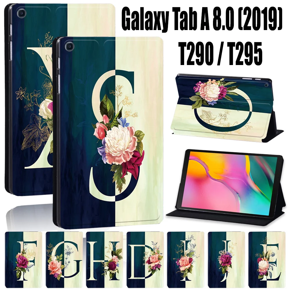 

Tablet Case for Samsung Galaxy Tab A T290/T295 (2019) 8.0 inch Anti-Drop 26 Letters PU Leather Stand shell Cover Case+ Stylus