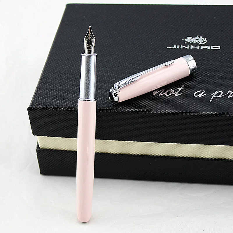 Jinhao 75, Роскошные Металлические перьевые ручки Iraurita, матовые, для офиса, Financial Tip, 0,5 мм, перьевая ручка, принадлежности для письма, подарочная коробка