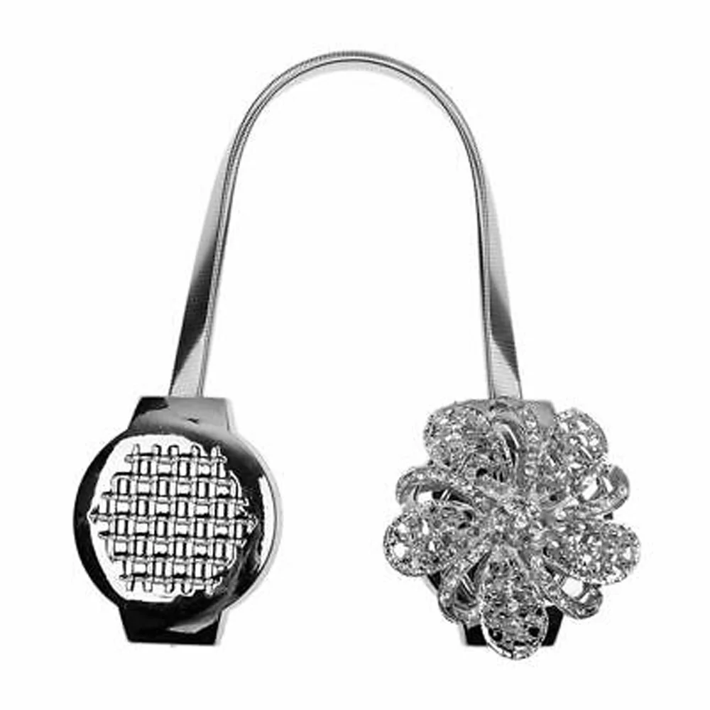 Магнитные хрустальные цветочные бриллиантовые Пружинные зажимы для штор с