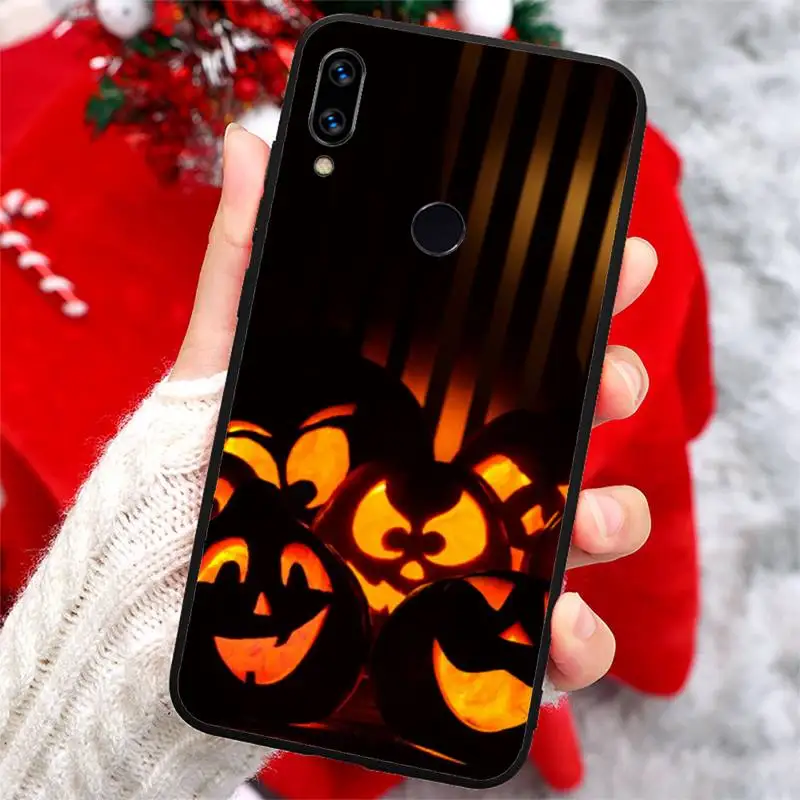 

Dark evil pumpkin halloween Phone Case For Xiaomi Redmi note 7 8 9 t k30 max3 9 s 10 pro lite