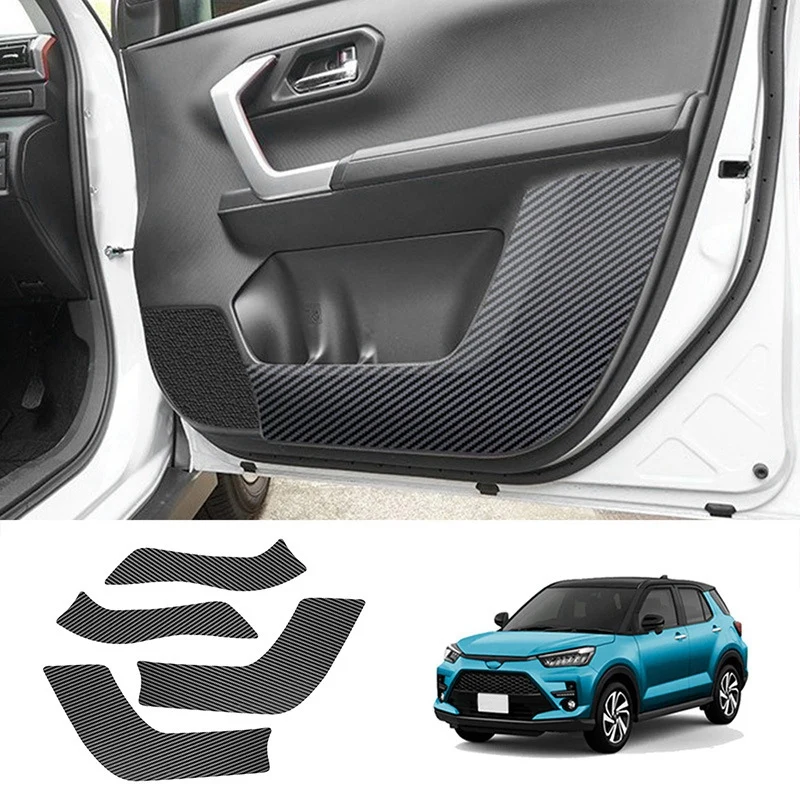

4Pcs Car Door Anti-Kick Mat Anti-Scratch Door Mat Car Door Anti-Kick Protective Cover for Toyota Raize 2020