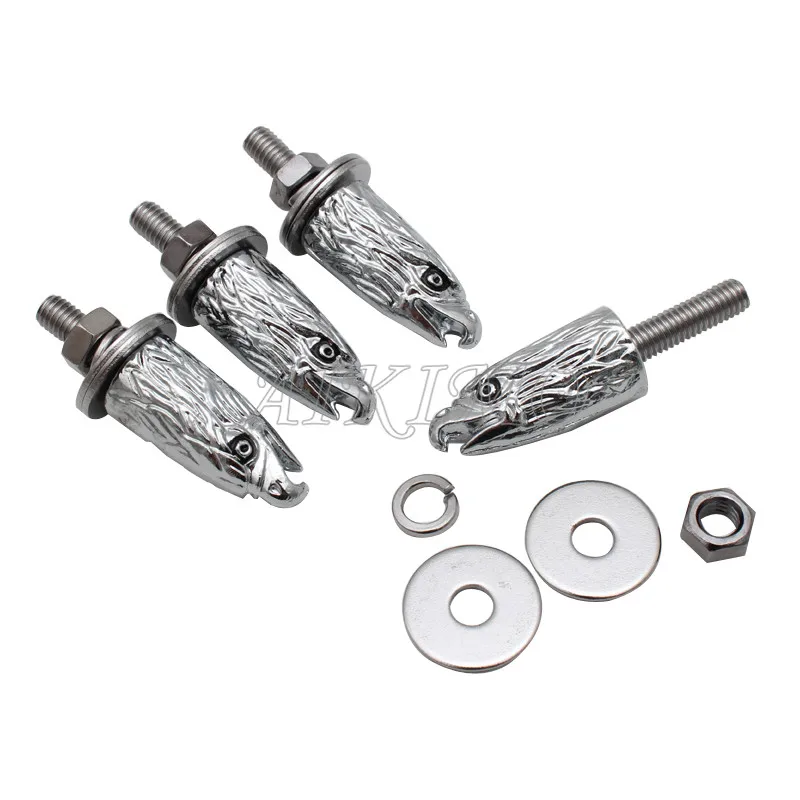 Универсальные мотоциклетные болты винты с головкой орла 4 шт. хромированные для