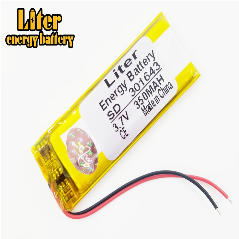 Литий полимерная аккумуляторная батарея 3 7 в 350 мАч 301643 для Mp3 MP4 MP5 GPS PSP mobile bluetooth|for
