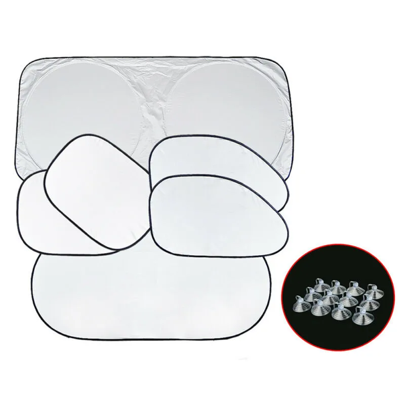

6pcs Window Sun Shade Easy To Install Silver Coated Reflective Materia