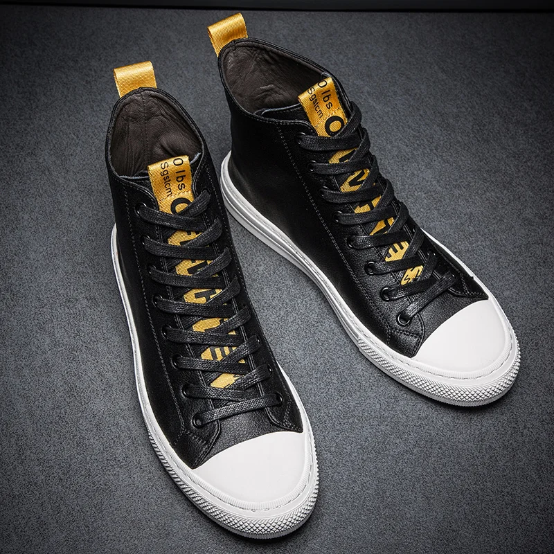 Мужские повседневные кожаные кроссовки нескользящая модная обувь удобные