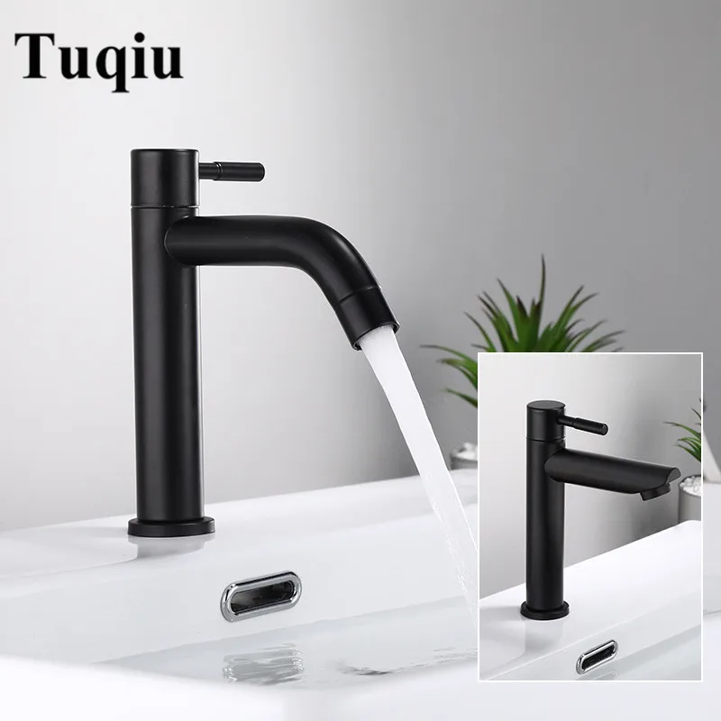 Смеситель для раковины однорычажный смеситель холодной воды черный 304 из