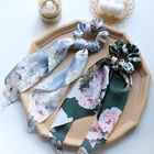 Резинка для волос женская, шелковая, с цветочным принтом