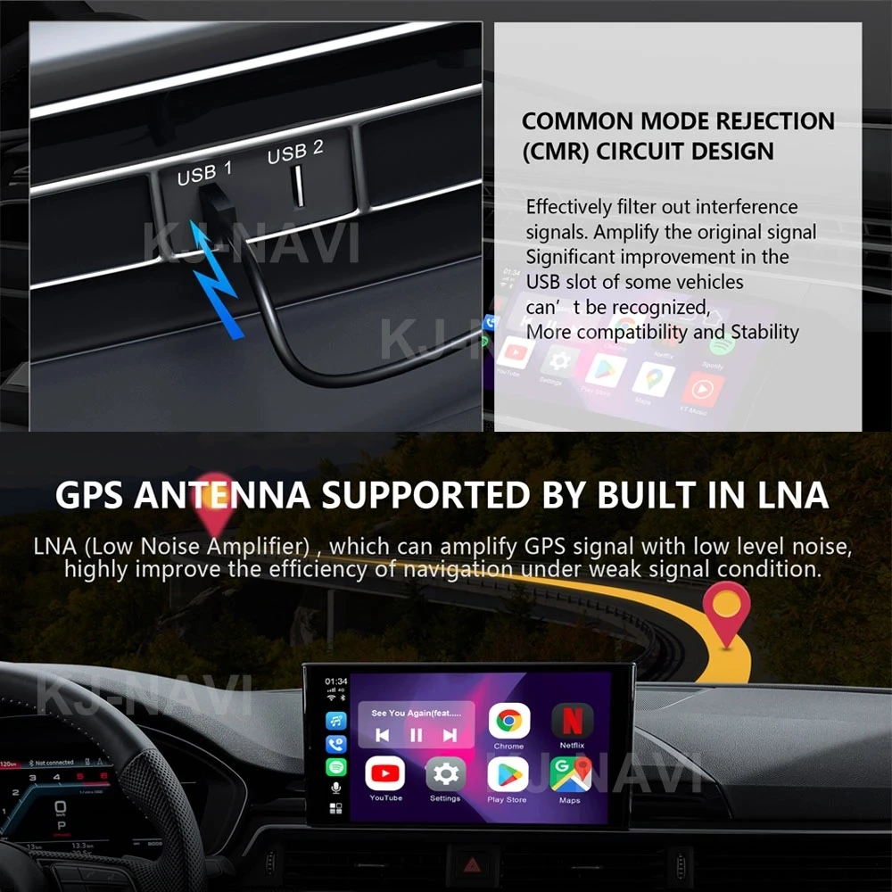 Qualcomn Snapdragon 665 для Carplay Ai Box Android 10 автомобильный видеоплеер мультимедийная коробка