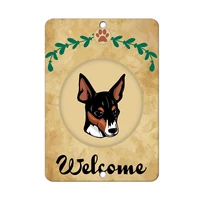 vintage tin sign welcome toy fox terrier dog metal sign 8x12 inch