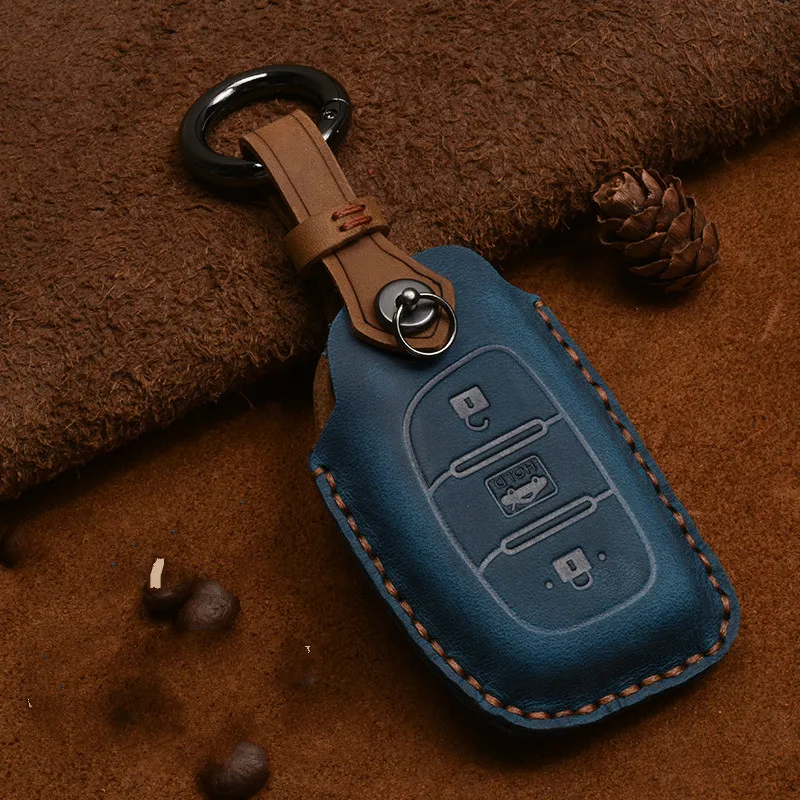 Кожаный чехол для автомобильных ключей защитный оболочка Hyundai iX20 I30 IX35 I40 Ix25 Tucson