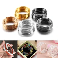 100loops 0 6mm gold bronze resistant memory beading steel wire rings connector for bracelet diy jewelry making findings supplies