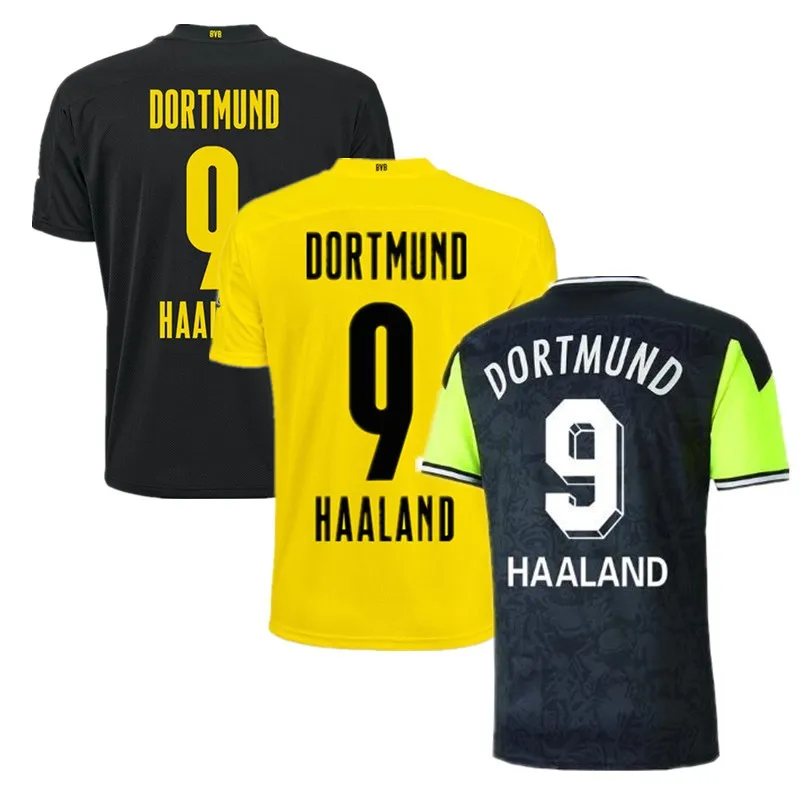 

Haaland reus male short sleeve top quality custom name breathable number send fast soccer jerseys 2021