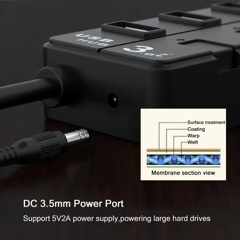 4-портовый концентратор USB 3 0 с дополнительным управлением 30/60/120 см Кабель