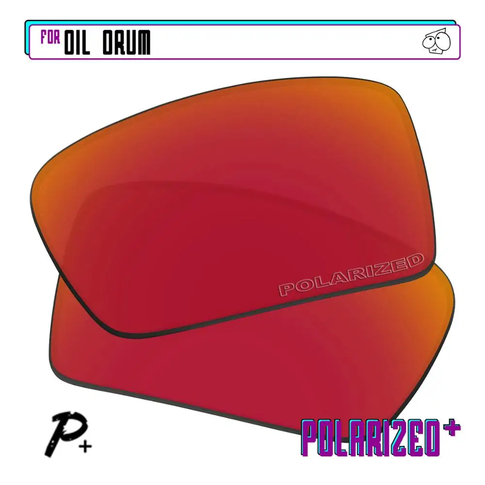 EZReplace Polarized Replacement Lenses for - Oakley Oil Drum Sunglasses - Red P Plus