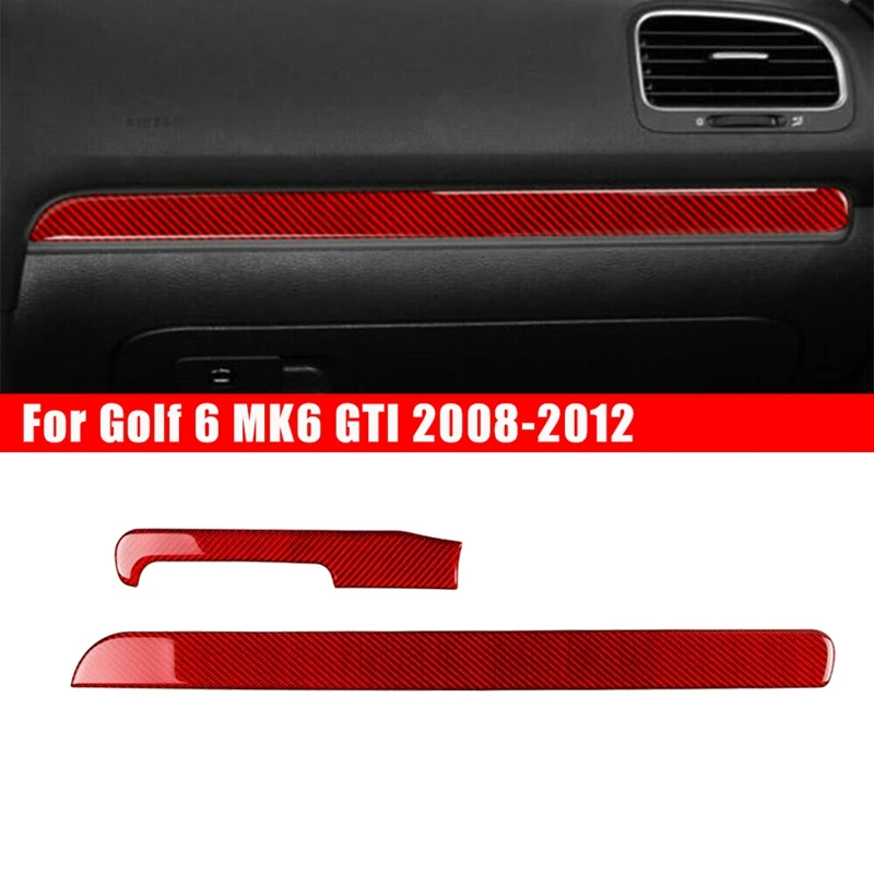 

Красная отделочная полоса из углеродного волокна для панели приборной панели Copilot для Golf 6 MK6-2008-2012, декоративные аксессуары