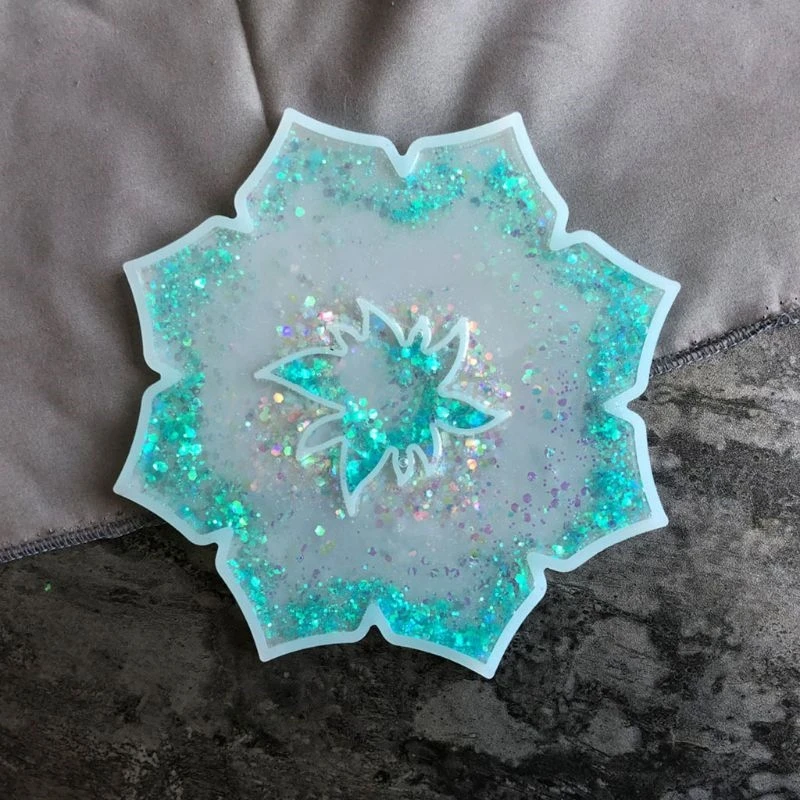 

Resin Crystal Epoxy Mold Irregular Flower Coaster Tray Casting Silicone Mould