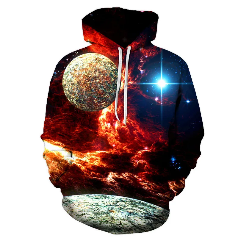 

2020 hoodies men Cool Milky Way series Men/Women 3D Sweatshirts Print Space Galaxy Hooded Unisex Tops Harajuku Pullover Pocket