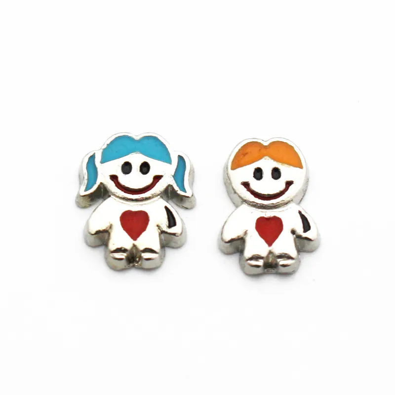 

20Pcs/Lot Boy and Girl Alloy Floating Charms Hand-made DIY for Glass Lockets