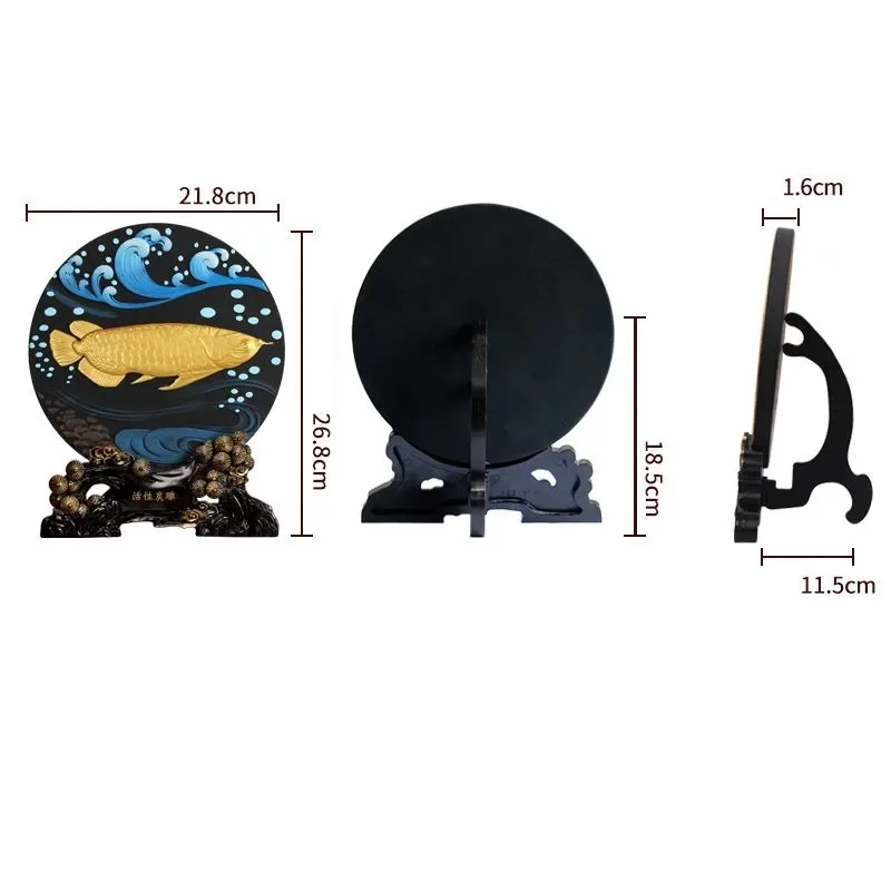 Декоративная тарелка с резьбой по углю 20 см | Дом и сад