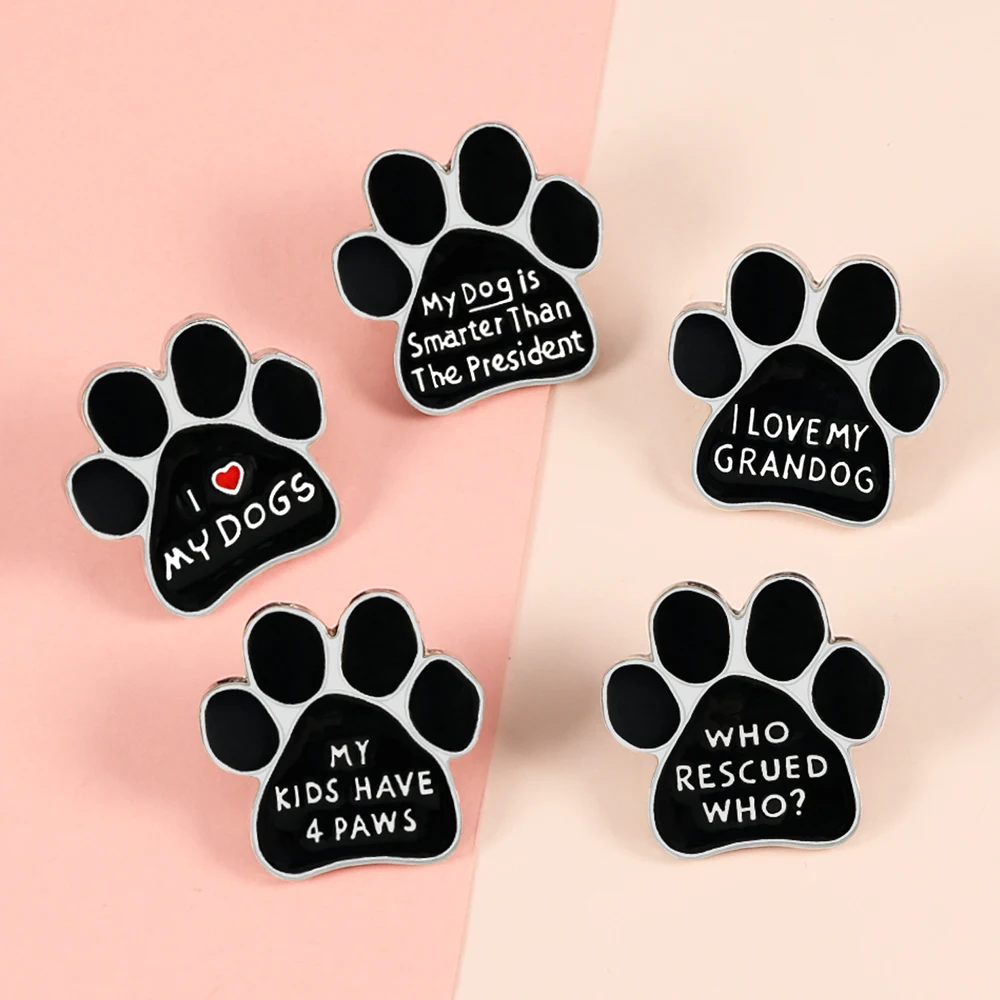 Dog Cat Paw Claws Enamel Pin Footprints Brooches Bag Badges Shirts Clothes Accessories Icon Metal Button Jewelry Friends Gifts