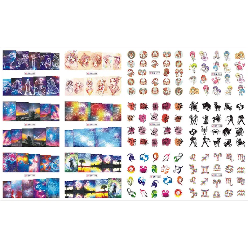 1 шт. водоотталкивающие наклейки для ногтей мультяшный персонаж любовь