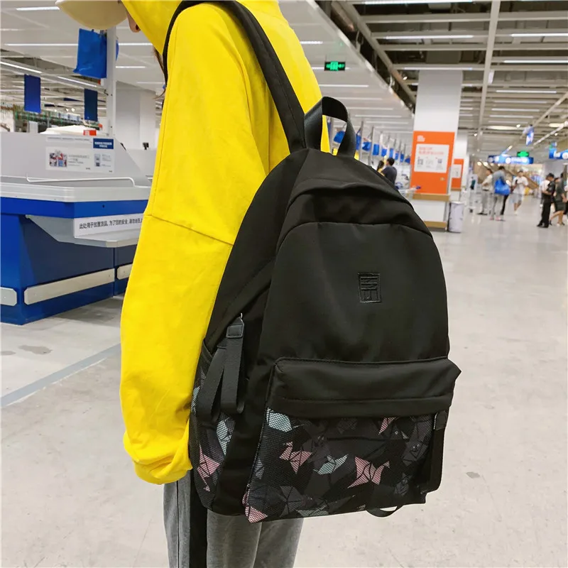 Campus Embroidery Backpack Student Waterproof Women Backpacks 2020 Female School Bags for Teenger Girls Harajuku College Simple
