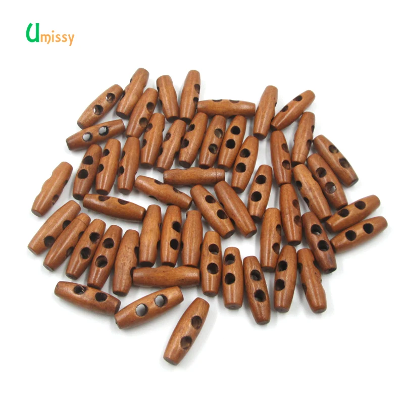 Деревянные пуговицы 30 шт. 2 отверстия для шитья рожковые переключатели