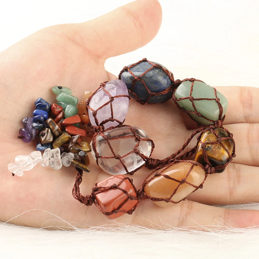 

High quality 7 Chakra Stone Hanging Ornament Stone Tassel Spiritual Meditation Hanging Decor festival gift dropshipping In stock