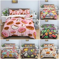 hamburger bedding set snack pattern duvet cover for kids adults comforter set queen king size soft quilt covers