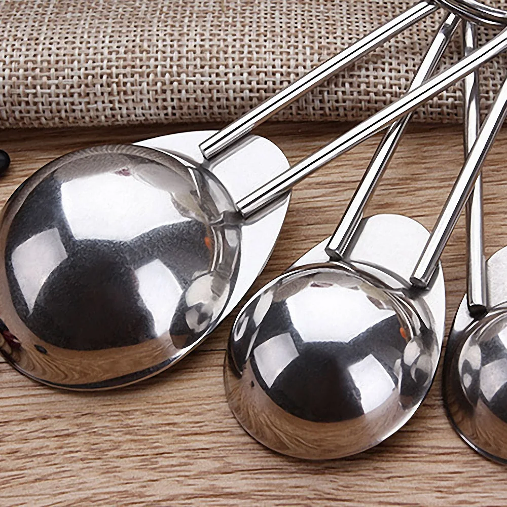 

5Pcs Stainless Steel Scale Measuring Spoon Household Coffee Salt Sugar Seasoning Liquid Solid Kitchen Baking Weighing Spoons