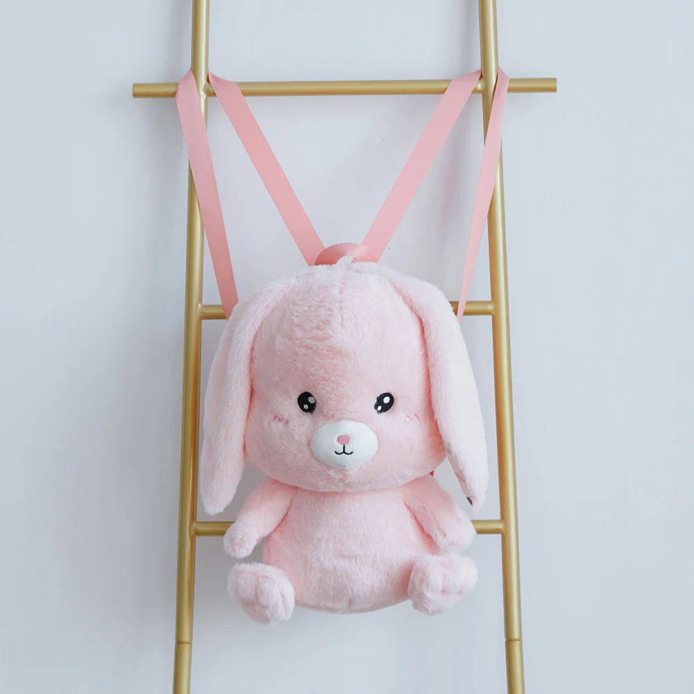 

Cute Plush Rabbit Backpack Kawaii Bunny Plush Backpack Shoulder Bag Stuffed Rabbit ToyChildren School Bag Gift Kids Toy For Girl